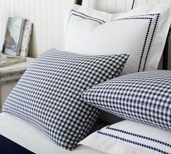 Gingham Check Organic Percale Pillowcases - Set of 2