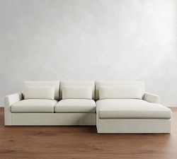 Westwood Fin Arm Deep Seat Slipcovered Chaise Sectional (130&quot;-148&quot;)