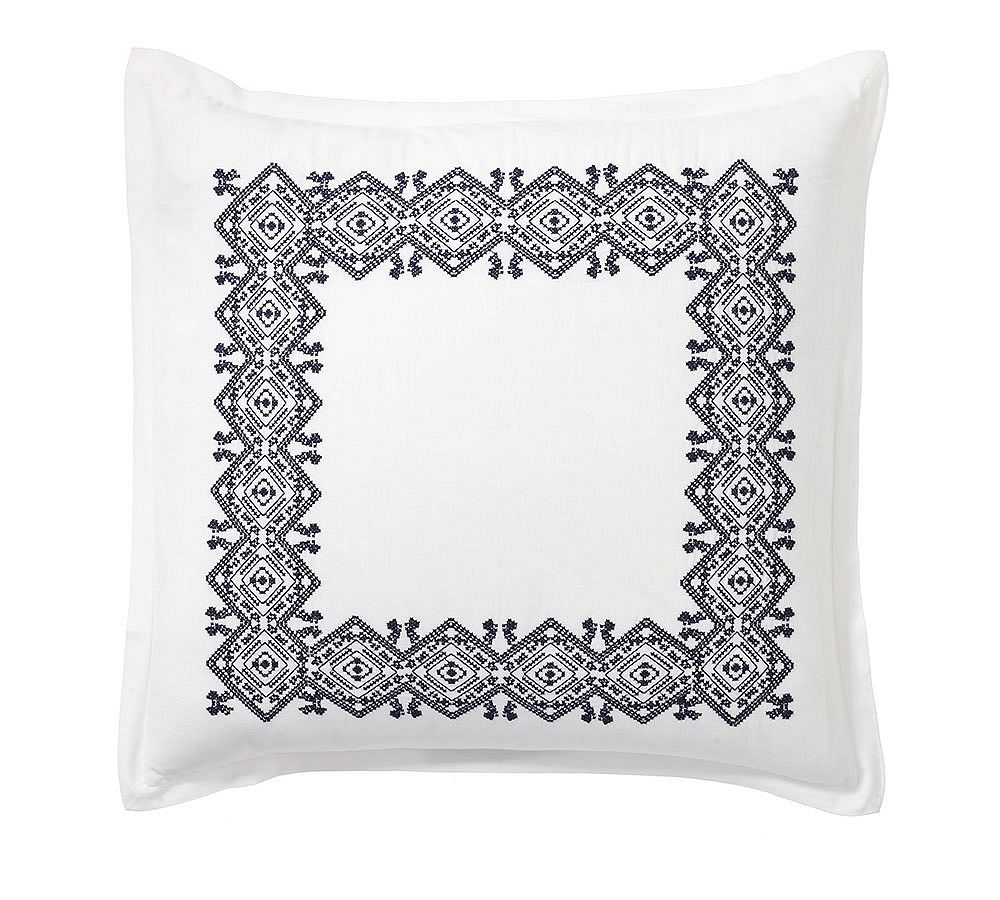 Cross Stitch Embroidered Sham
