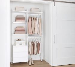 Essential&#160;Reach-In&#160;Closet by Hold Everything, 4' Hanging System with 3 Drawers&#8203;
