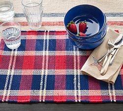 Americana Plaid Cotton Placemats - Set of 4