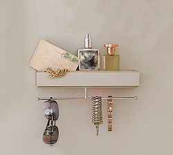 Blake Wall Mount Jewelry Tray With Hooks