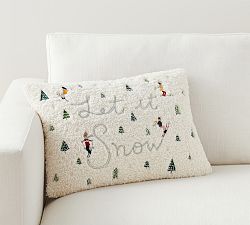 Let It Snow Cozy Teddy Lumbar Pillow Cover