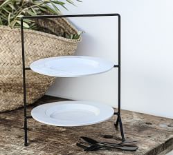Costa Nova Plano Metal 2-Tier Round Holder