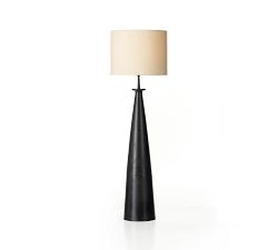 Fairley Metal Floor Lamp with Linen Drum Shade (60&quot;)