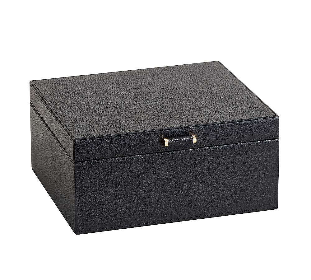 Quinn Jewelry Box - Foil Debossed - medium - black