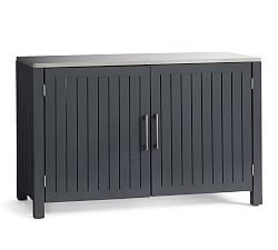 Indio Metal Outdoor Kitchen Double Cabinet, Slate