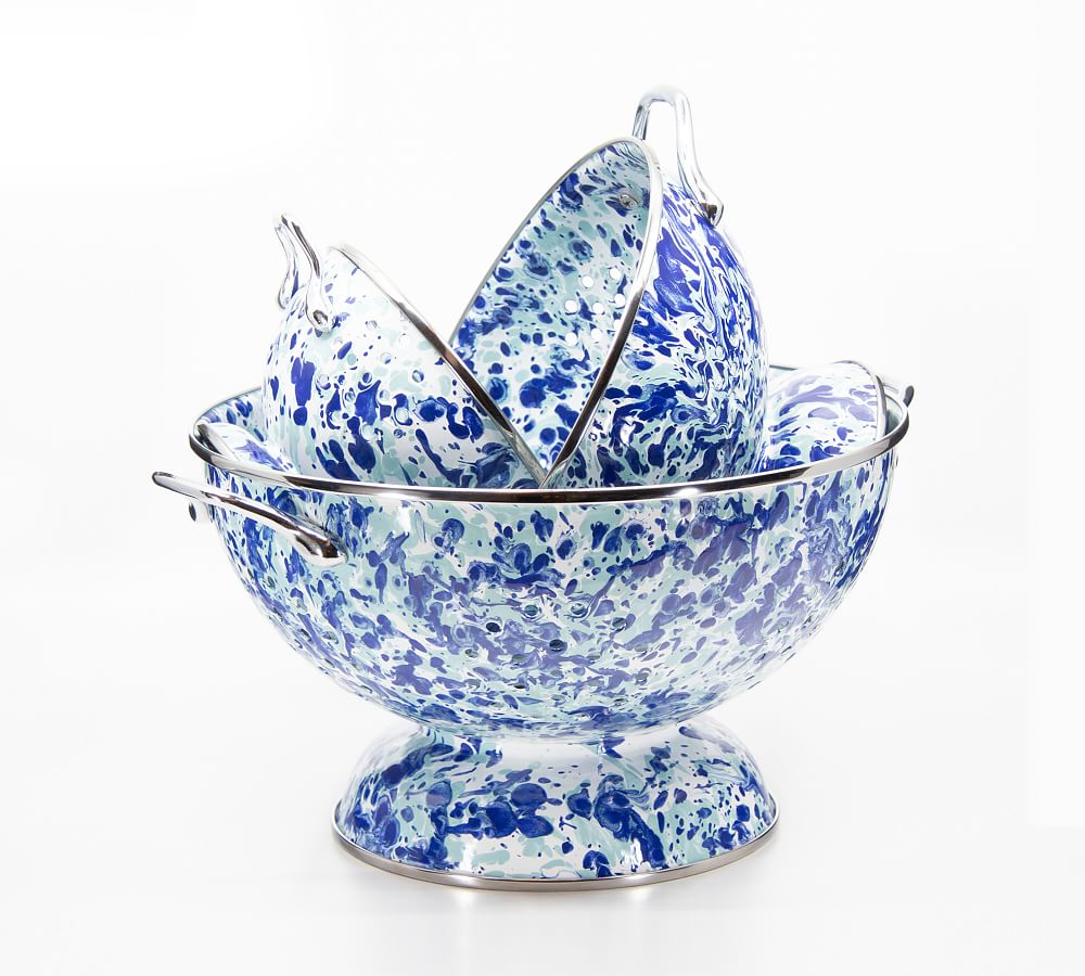 Golden Rabbit Enamel Colanders - Set of 3