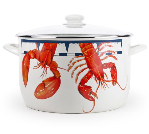 Golden Rabbit Lobster Enamel Stock Pot, 18-Qt.