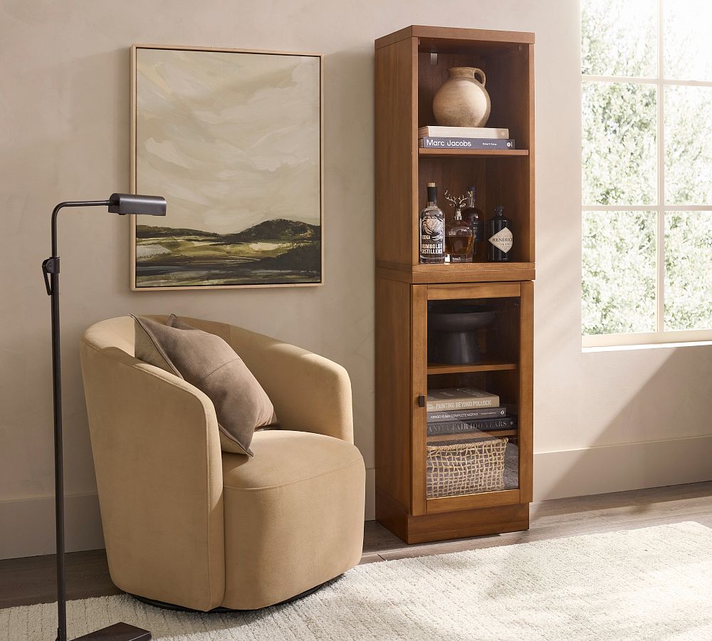 Reed Modular Bar Shelf with Glass Cabinet (18&quot;)