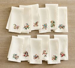 12 Days of Christmas Cotton/Linen Napkins - Set of 12