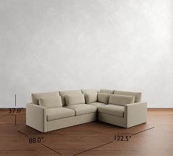 Westwood Slim Arm Deep Seat 3-Piece Sectional (119&quot;)
