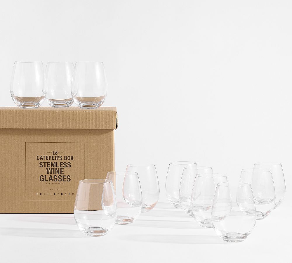 Caterer's Box Stemless Wine Glasses - Set of 12