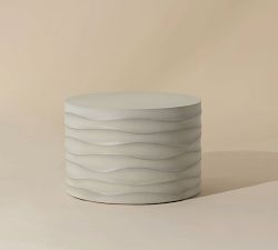 Jen Concrete Round Outdoor Coffee Table (24&quot;-32&quot;)