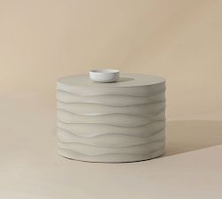 Jen Concrete Round Outdoor Coffee Table (24&quot;-32&quot;)