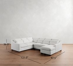 York Slope Arm Deep Seat 4-Piece Chaise Sectional (121&quot;)
