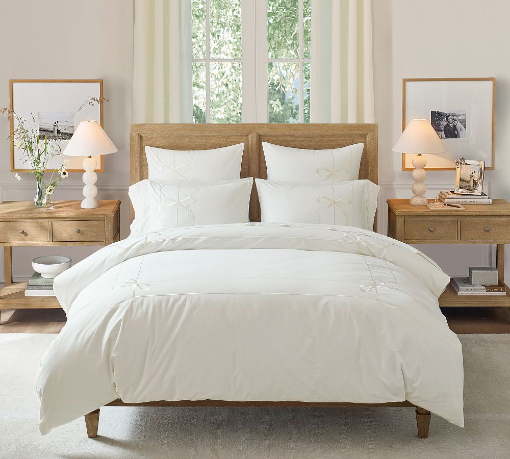 Monique Lhuillier Nell Embriodered Bow Duvet Cover