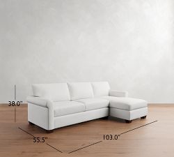 York Roll Arm Chaise Sleeper Sectional (119&quot;)