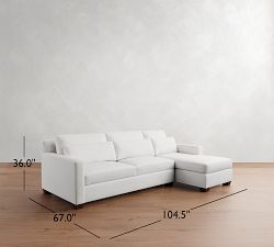 York Square Arm Deep Seat Chaise Sectional (84&quot;&ndash;115&quot;)