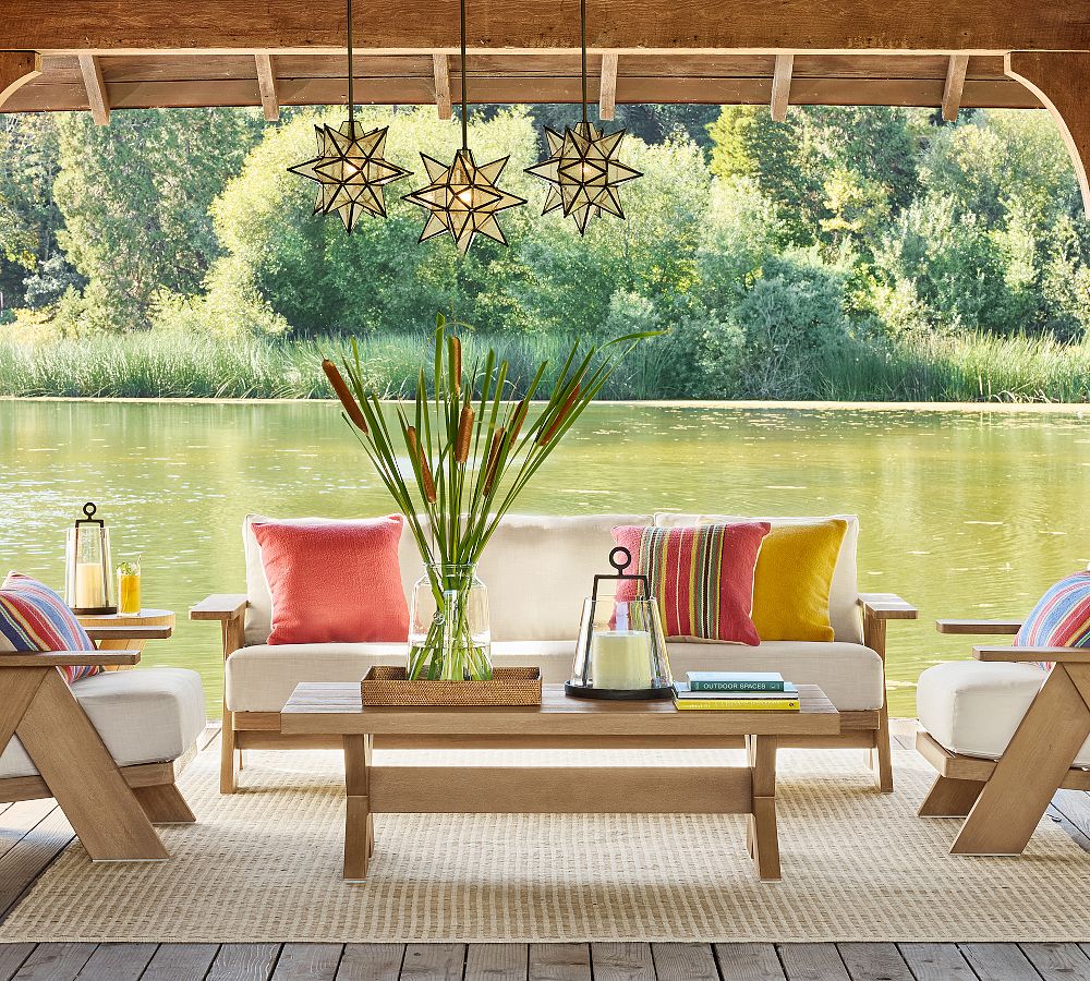 Modern Farmhouse Rectangular Outdoor Coffee Table (56&quot;)