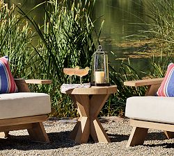 Modern Farmhouse Round Outdoor Side Table (20&quot;)