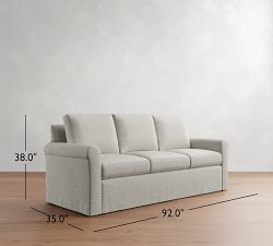 Cameron Modern Roll Arm Slipcovered Side Sleeper Sofa (92&quot;)