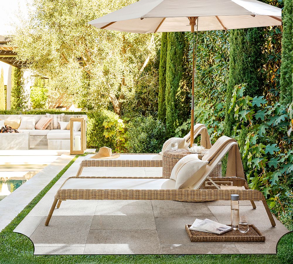 Huntington Mesh Stackable Outdoor Single Chaise Lounge, Set of 2