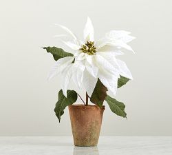 Faux Potted Poinsettias