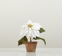 Faux Potted Poinsettias