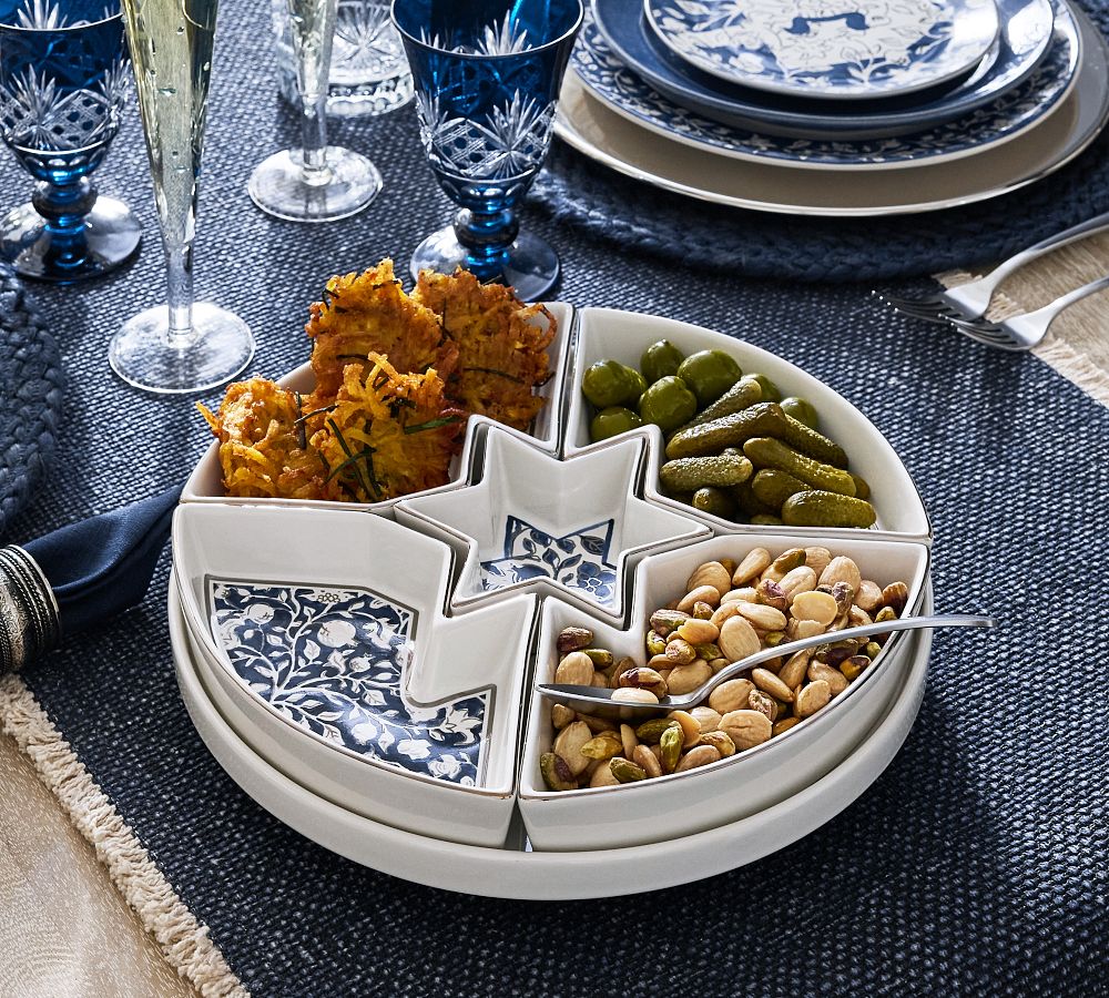 Hanukkah Botanical Stoneware Lazy Susan