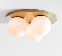 Harlow Milk Glass Flush Mount (15&quot;)