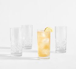 Antique Cut Highball Glasses - Set of 4