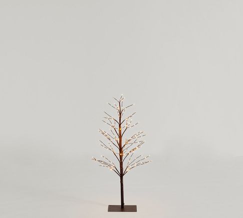 Lit Indoor/Outdoor Twinkling Twig Trees, 3 Ft. - Brown