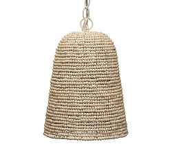 Open Box: Maldive Wood Bead Tapered Pendant (12&quot;)
