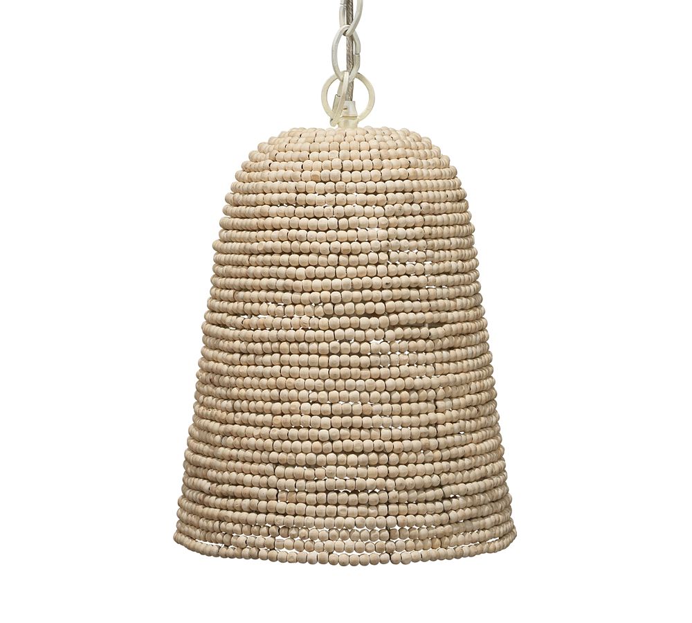 Open Box: Maldive Wood Bead Tapered Pendant (12&quot;)