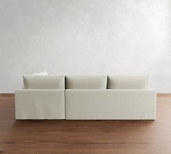 Westwood Slim Arm Deep Seat Slipcovered 3-Piece Sectional (119&quot;)
