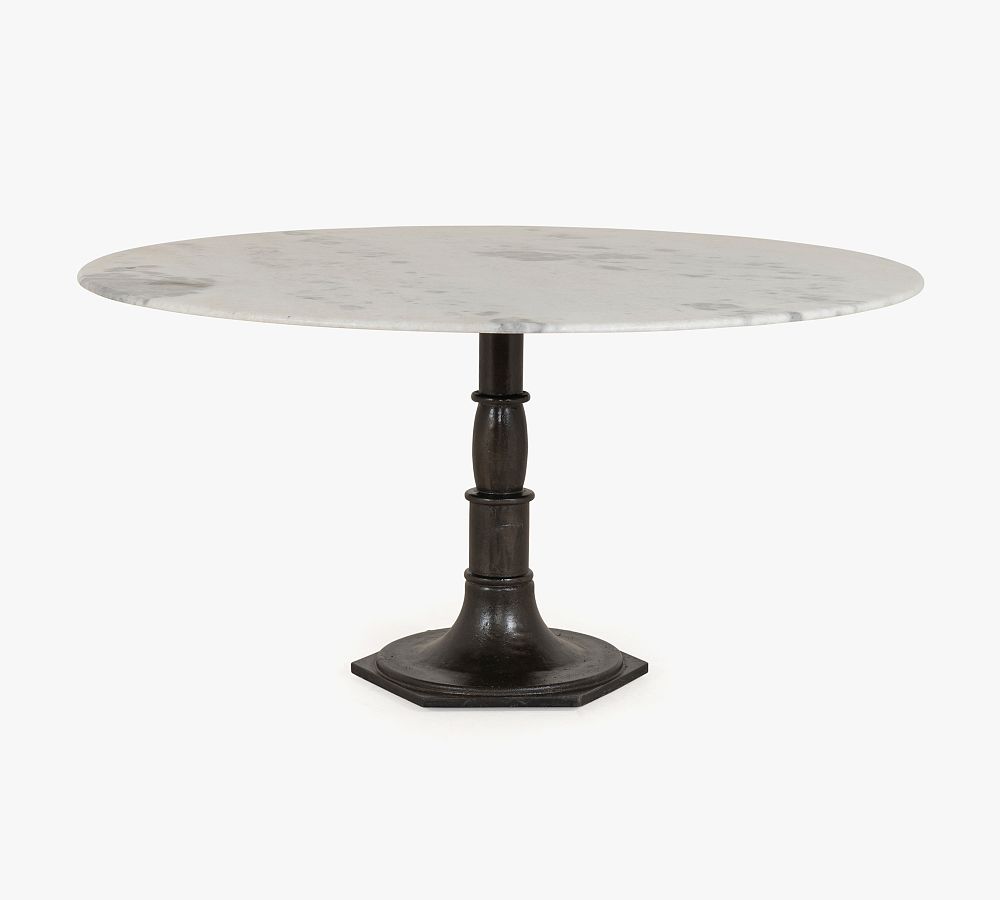 Christie Round Marble Pedestal Dining Table