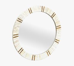 Coco Round Bone Mirror - 30&quot;