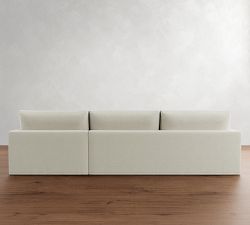 Westwood Slim Arm Deep Seat Slipcovered Chaise Sectional (125&quot;-143&quot;)