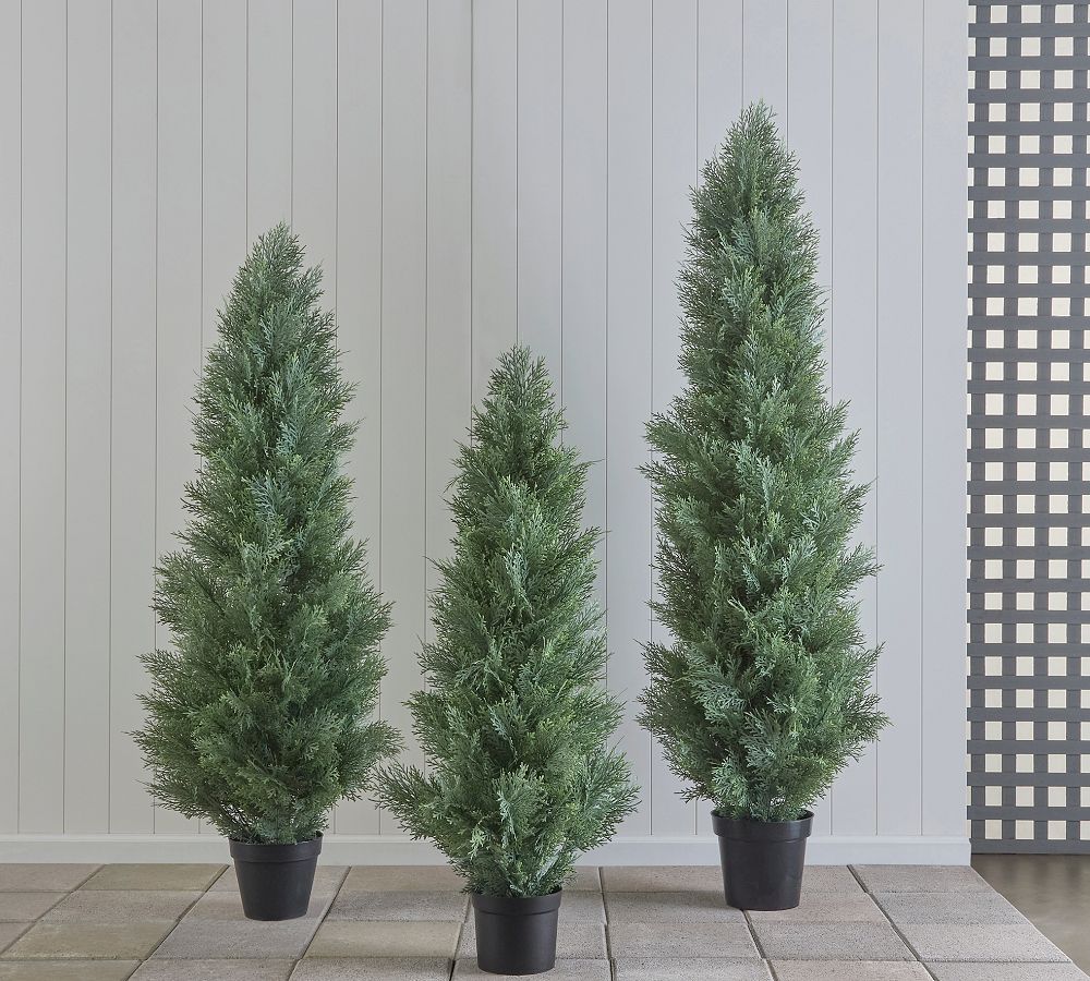 Pinecroft Estate Outdoor Safe Faux Cedar Topiaries