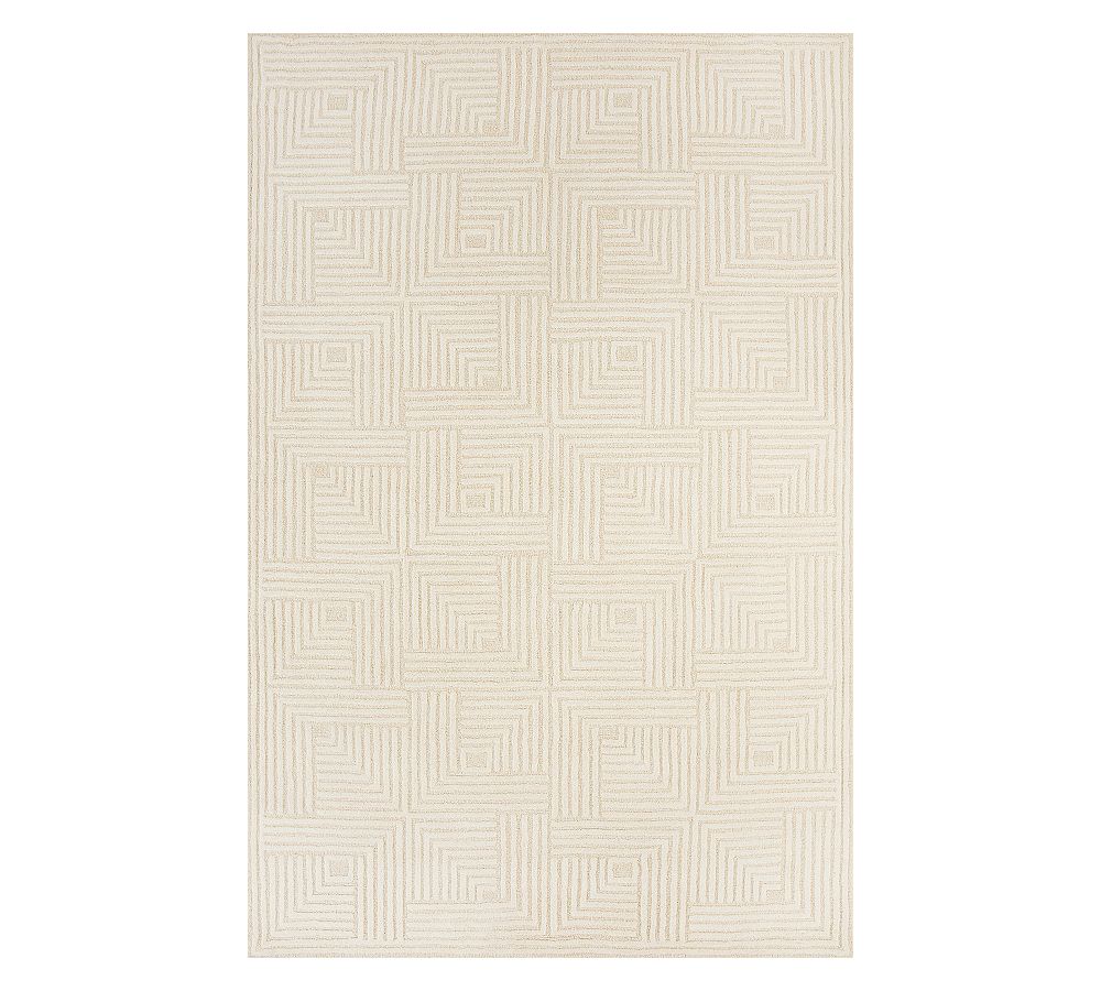 Geo Block Hand-Tufted Wool Rug