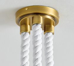 Marina Swing Rope Linear 3-Globe Chandelier (24&quot;)