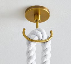 Marina Swing Rope Linear 3-Globe Chandelier (24&quot;)