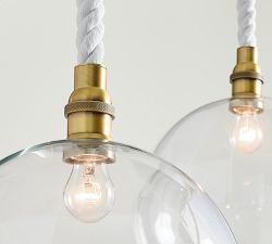 Marina Swing Rope Linear 3-Globe Chandelier (24&quot;)
