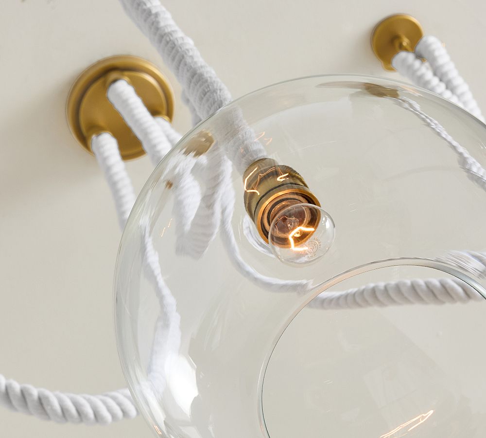 Marina Swing Rope 3-Globe Chandelier 24" - Stylish Lighting