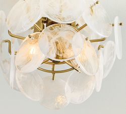 Riviera Glass Disc Round Flush Mount (12&quot;)