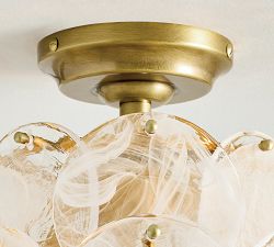 Riviera Glass Disc Round Flush Mount (12&quot;)