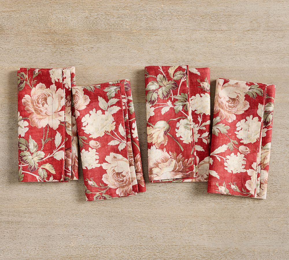 Anne Floral Organic Cotton Napkins - Set of 4