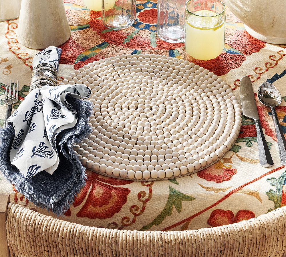 Beaded Charger Plates - Set of 4