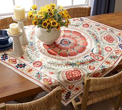 Paige Suzani Embroidered Cotton Table Throw